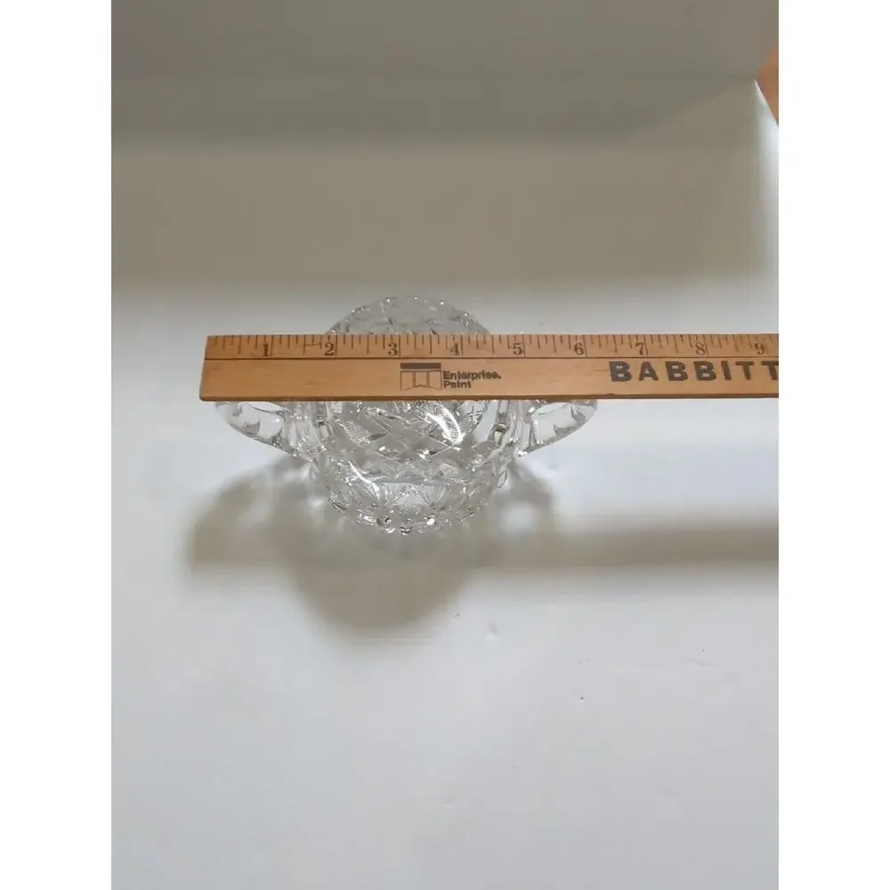 Antique APB Cut Crystal Sugar Bowl, Sawtooth Rim, Two Handles